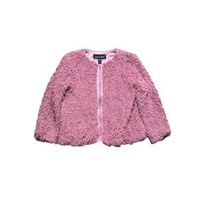 Ashley Stewart Teddy Jacket Women’s 14/16 Barbie Pink Fluffy Bratz Material Girl